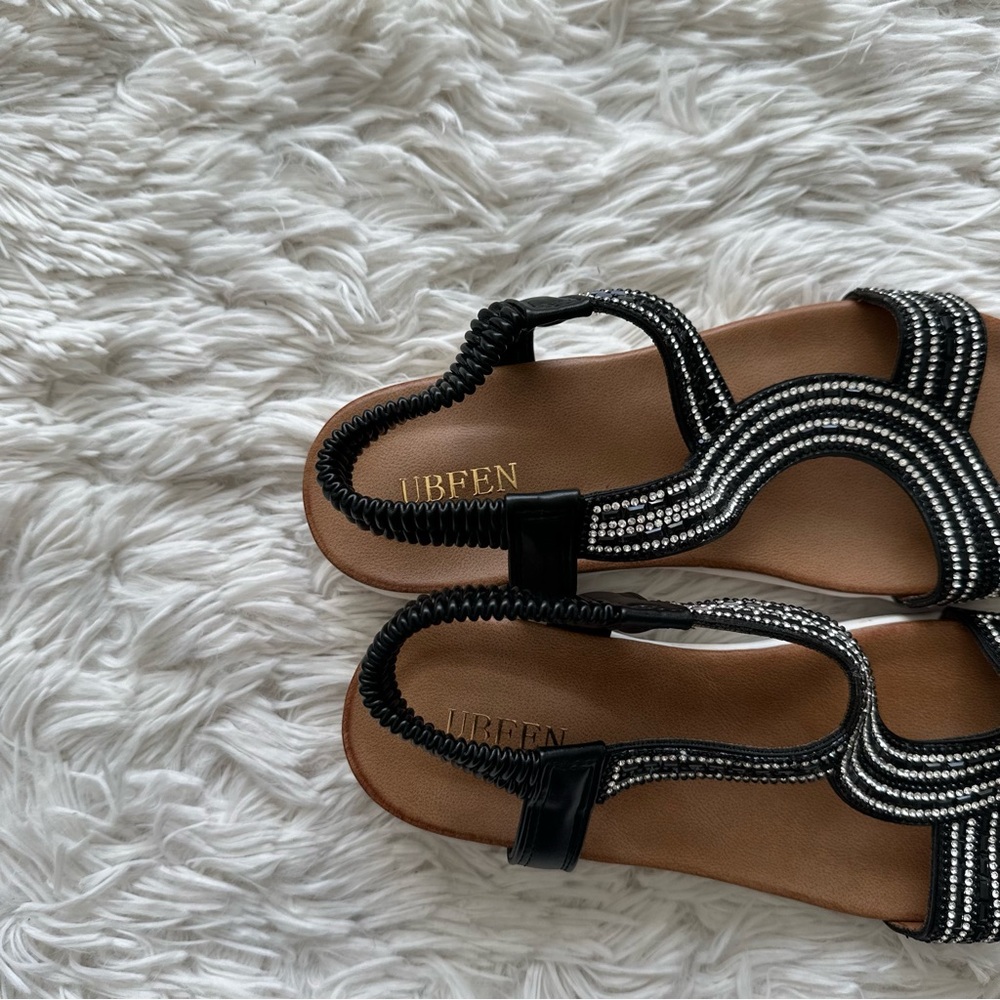 Ubfen Womens Sandal Elastic Ankle Strap Size 6.5 - Picture 3 of 7